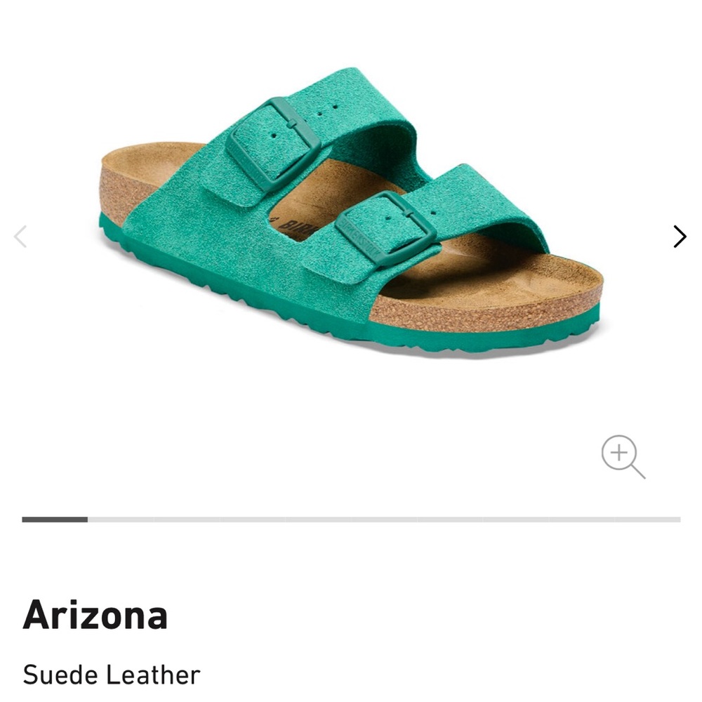 Arizona Green Suede Leather Birkenstocks